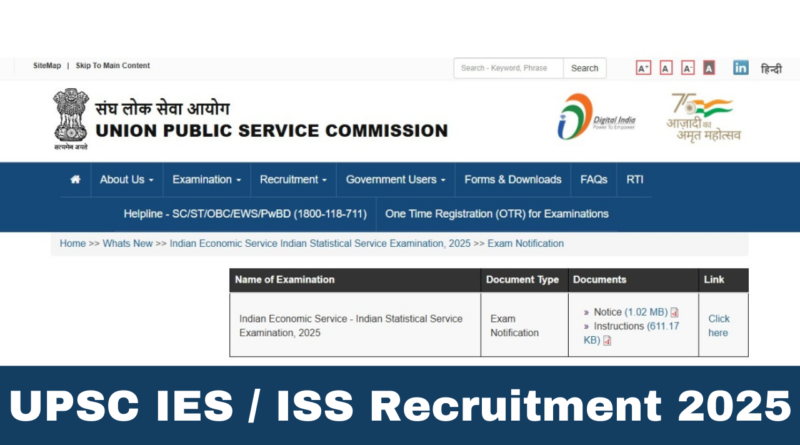 upsc, UPSC IES / ISS Online Form 2025, sarkarijobfind, sarkari job find